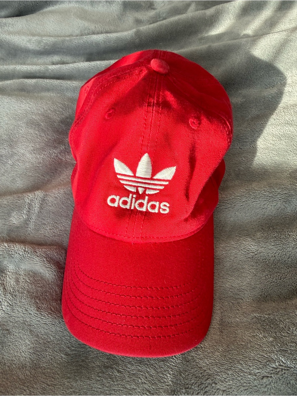 adidas Kids Red Trefoil Logo Cap